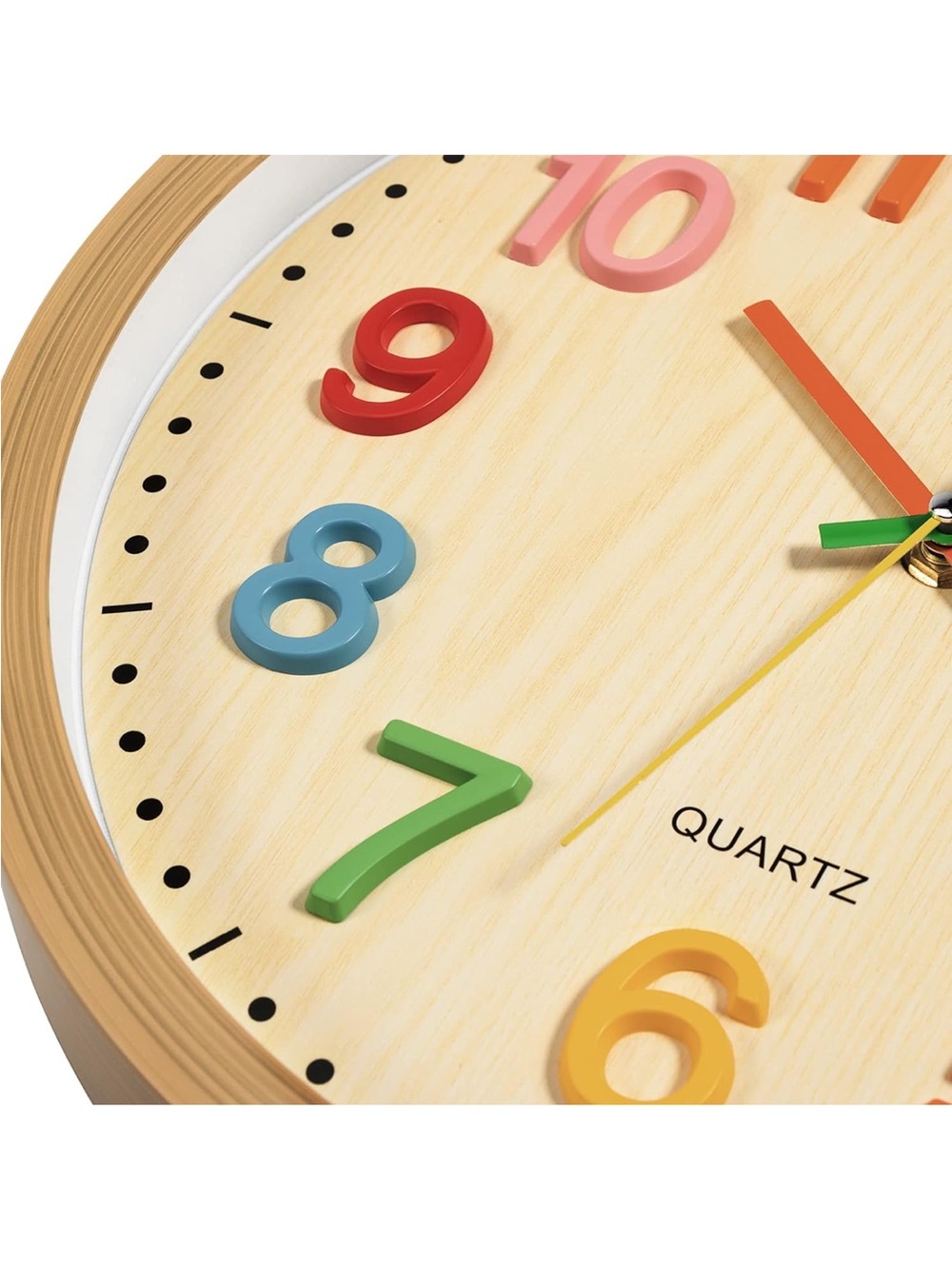 Foxtop 12" Silent Kids Wall Clock Colorful 3D Numbers Playroom Classroom NEW⁠ - Picture 11 of 16